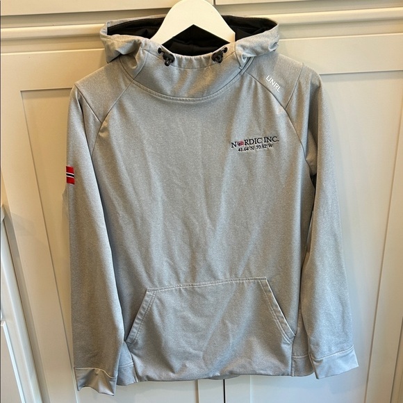 UNRL Crossover Hoodie Gray Nordic Inc Hoodie with Flag Patch Men’s Medium - Picture 12 of 12